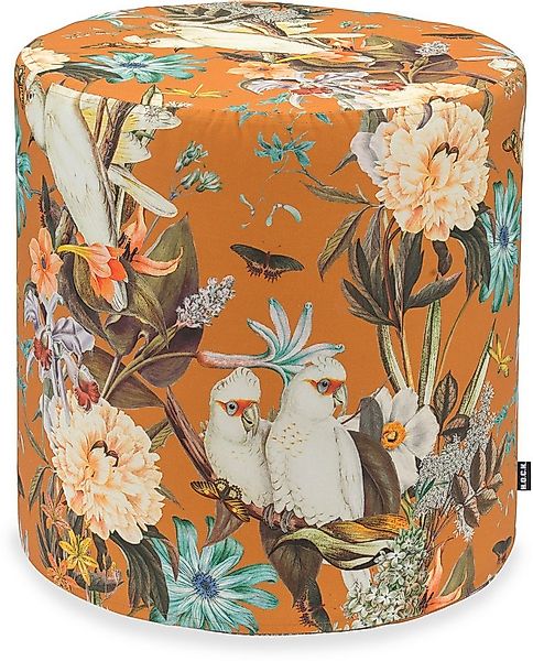 H.O.C.K. Sitzwürfel H.O.C.K. Botanic Hocker rund ø45x45cm camel Vögel Blume günstig online kaufen