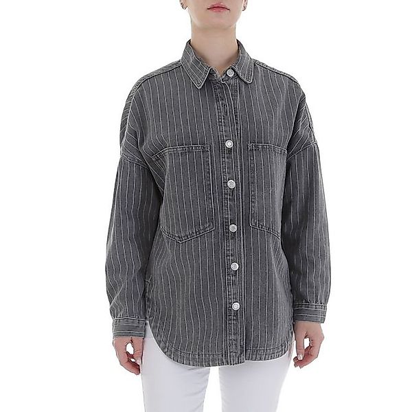Ital-Design Jeansjacke Gestreiftes Damenhemd aus hochwertigem Material (895 günstig online kaufen