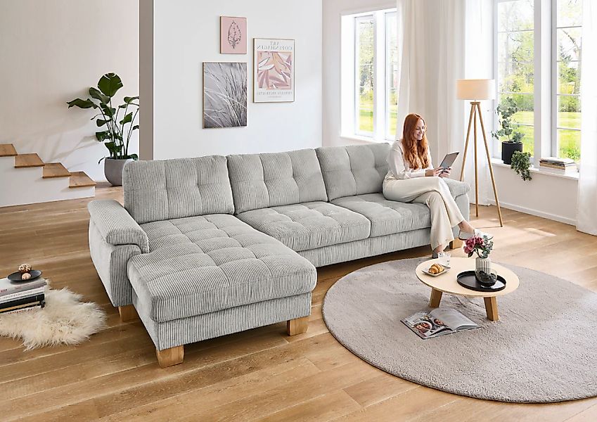 Die PlanBar Ecksofa "PP-LA19101" wahlweise mit Bettfunktion und verstellbar günstig online kaufen