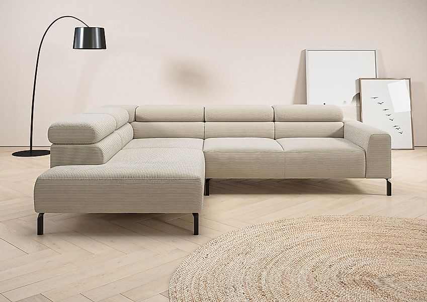 Places of Style Ecksofa "Antonelli, L-Form, inkl. Kopfteilverstellung, Brei günstig online kaufen