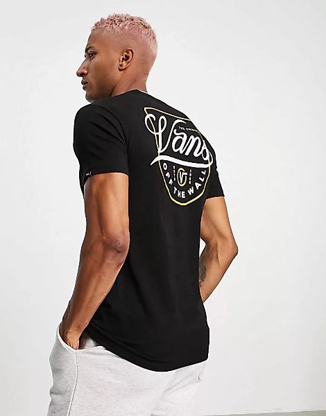 Vans – Atrium – T-Shirt in Schwarz mit Rückenprint günstig online kaufen