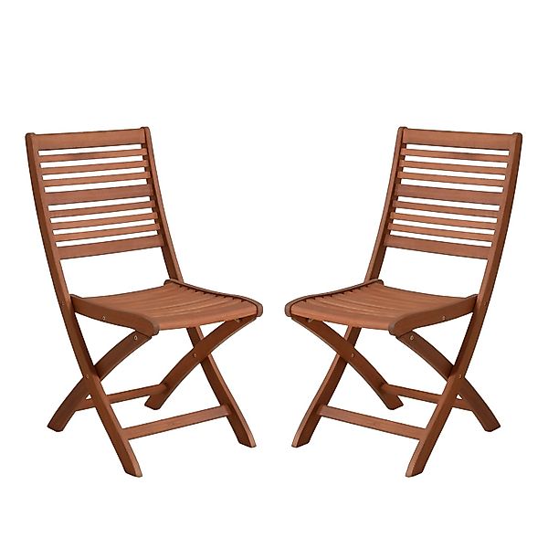 Garden Pleasure Klappstuhl Savannah 2er Set 90 cm x 61 cm x 44 cm Braun FSC günstig online kaufen
