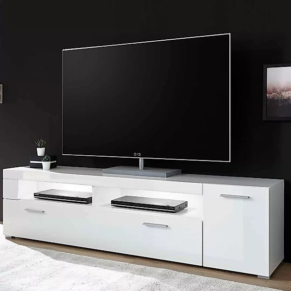 Fernsehlowboard in Weiß Hochglanz 180 cm breit günstig online kaufen