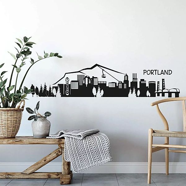 Wall-Art Wandtattoo "XXL Stadt Skyline Portland 120cm", (1 St.), selbstkleb günstig online kaufen