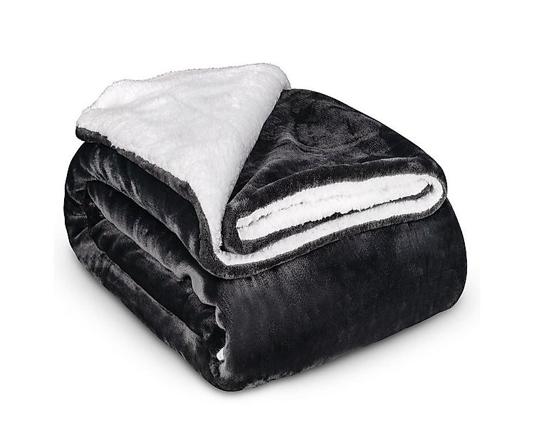 Wohndecke Kuscheldecke Wolldecke 150 x 200 cm Grau, HEIMWERT, hochwertig, w günstig online kaufen