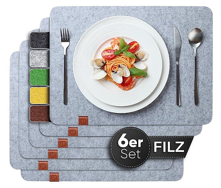 Loco Bird Platzset Tischset aus Filz, 6er Set Rechteckig, Platzsets 44x32 c günstig online kaufen