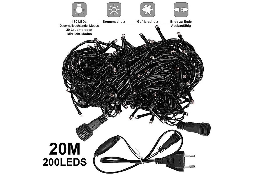 Qualra LED-Lichterkette 156/200LEDs LED Lichterkette Weihnachten 20M für Pa günstig online kaufen