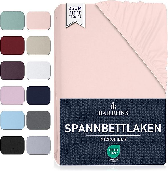 BARBONS Spannbettlaken Mikrofaser Bettlaken, 35 cm Tiefe Spannbetttuch, Geb günstig online kaufen