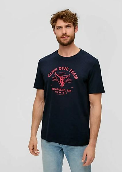 s.Oliver Kurzarmshirt Baumwoll-T-Shirt mit frontseitigem Artwork-Print Artw günstig online kaufen