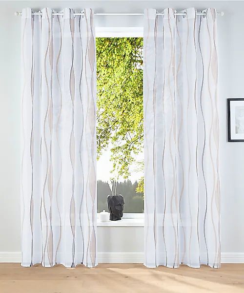 my home Gardine »Dimona« Ösen 2 Stk. tlg. 2-er Set, transparent, Voile, Pol günstig online kaufen