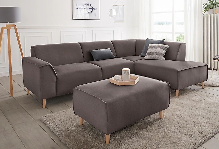 andas Ecksofa »Janek Scandic Design, elegant und zeitlos, L-Form« mit Feder günstig online kaufen