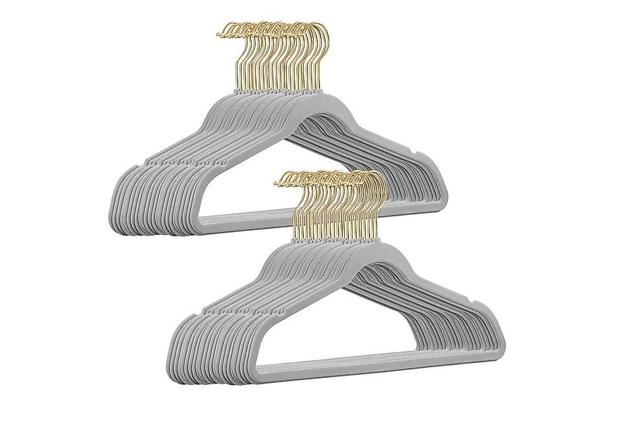 StickandShine Kleiderbügel 50 Stück Samt Kleiderbügel mit Gold Haken (50er günstig online kaufen