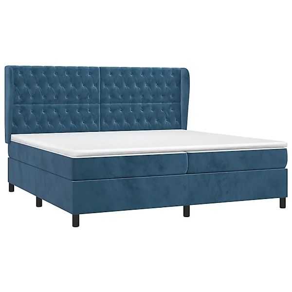 vidaXL Boxspringbett mit Matratze Dunkelblau 200x200 cm Samt 3129415 günstig online kaufen