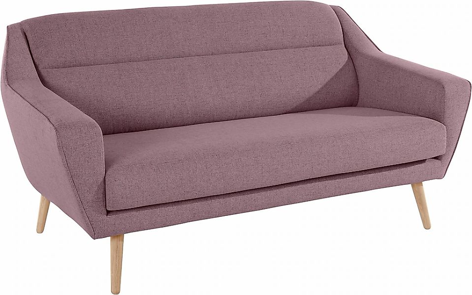 OTTO home 3-Sitzer "Bille" mit Naht im Rückenkissen und Eiche-Beinen, Desig günstig online kaufen