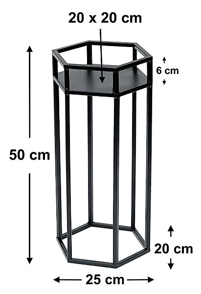 DanDiBo Blumenständer Metall Schwarz 6eck 50 günstig online kaufen