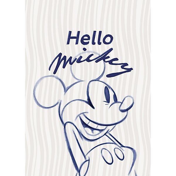Komar Wandbild Disney Mickey Mouse Hello 50 cm x 70 cm Blau günstig online kaufen