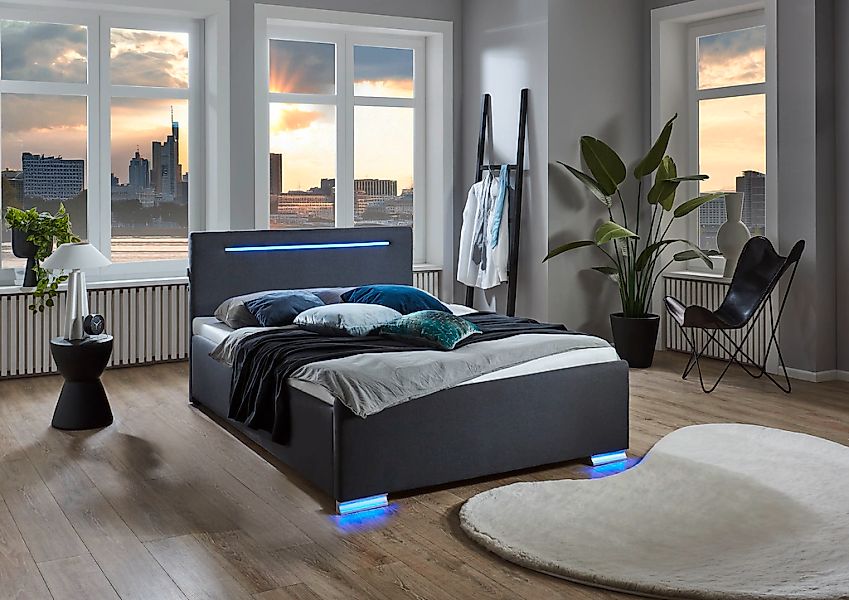 meise.möbel Polsterbett "Las Vegas III mit LED-Beleuchtung und USB-Anschlus günstig online kaufen