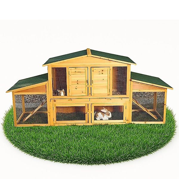 Mucola Tierhaus Hasenstall Holz Freilauf Freigehege günstig online kaufen