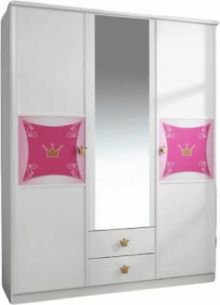 Kleiderschrank Zoe 3 Türen  Weiß 90x200 weiß günstig online kaufen
