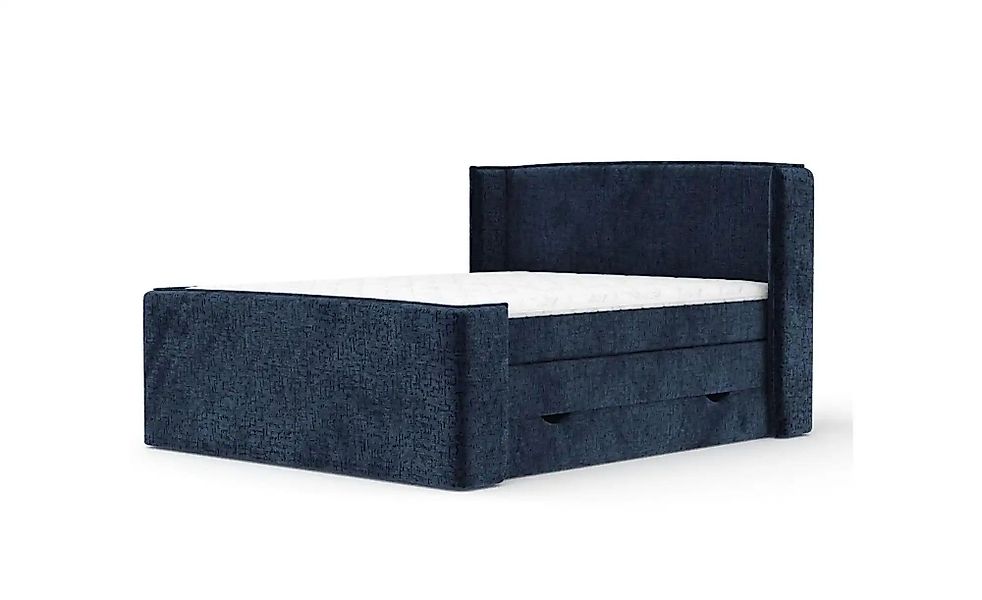 Boxspringbett mit Stauraum   ¦ blau ¦ Maße (cm): B: 218 H: 117 Betten > Kom günstig online kaufen