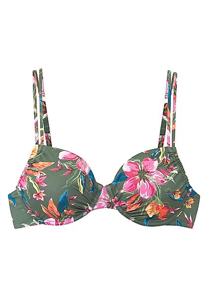 LASCANA Bügel-Bikini-Top "Malia" mit tropischem Print günstig online kaufen