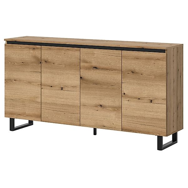 Inn.Furn Sideboard in Eiche und Schwarz 160 cm Gelia günstig online kaufen
