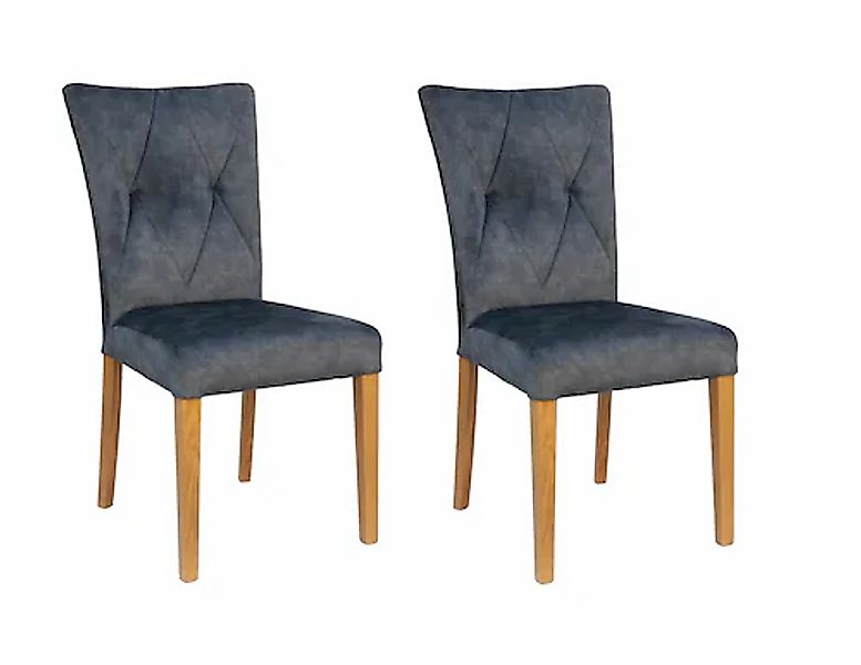 Home affaire 4-Fußstuhl »Diamond«, (Set), 2 St., Samtvelours, Sitz und Ruec günstig online kaufen