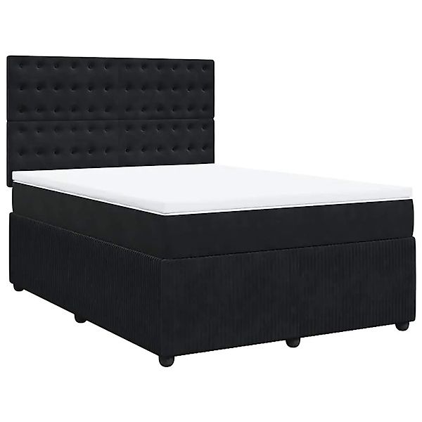 vidaXL Boxspringbett mit Matratze Schwarz 160x200 cm Samt 3294696 günstig online kaufen