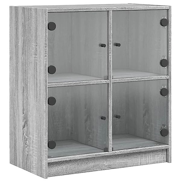 vidaXL Beistellschrank mit Glastüren Grau Sonoma 68x37x75,5 cm 836383 günstig online kaufen