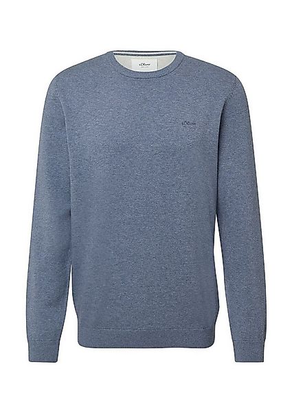 s.Oliver Rundhalspullover Basic (1-tlg) Feinstrick-Komfort mit Logo-Detail günstig online kaufen