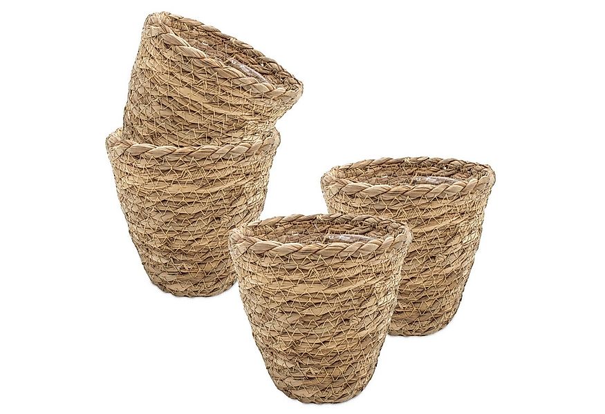 Spetebo Blumentopf Seegraf Pflanztopf natur mit Folie (Anzahl, 4 St., Stück günstig online kaufen