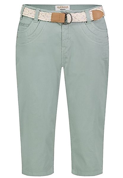 SUBLEVEL Caprihose Damen Stretch-Capri mit Gürtel Stretch-Twill-Shorts, kni günstig online kaufen