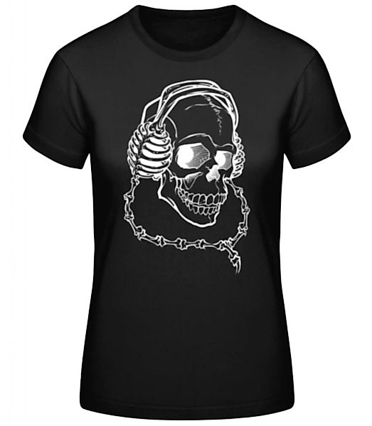 Totenkopf Mit Kopfhörern · Frauen Basic T-Shirt günstig online kaufen