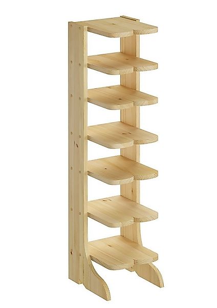 ERST-HOLZ Schuhregal Schuhregal Schuhständer Kiefer Massiv für 7 Paar Schuh günstig online kaufen