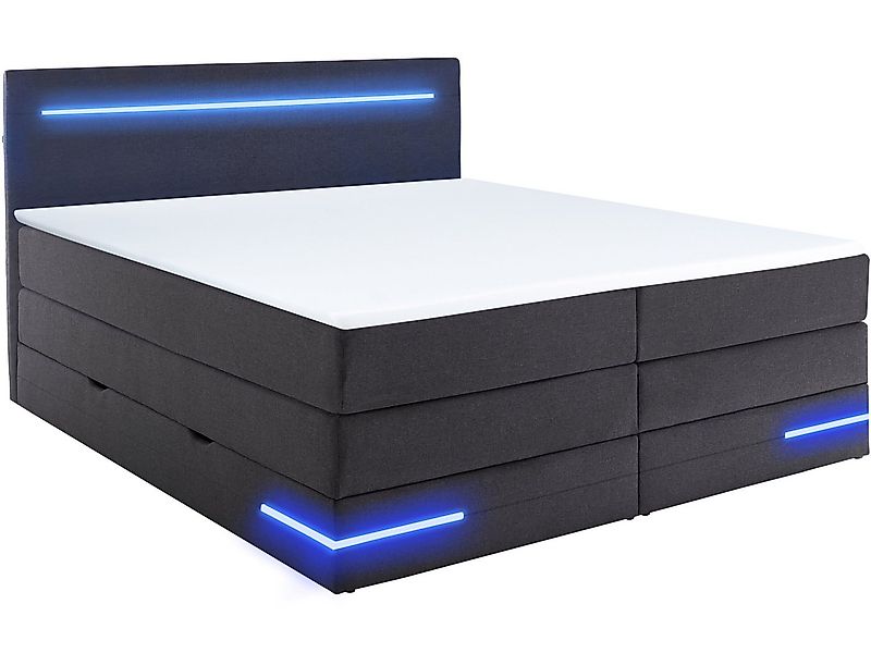 wonello Boxspringbett Daytona, mit LED Beleuchtung und Topper, wahlweise mi günstig online kaufen