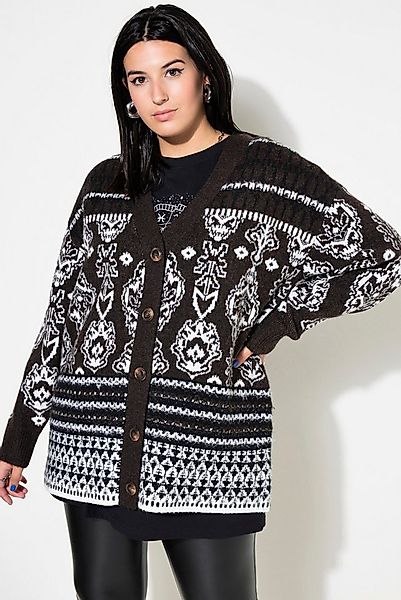 Studio Untold Strickjacke Strickjacke oversized Jacquard-Mustermix günstig online kaufen