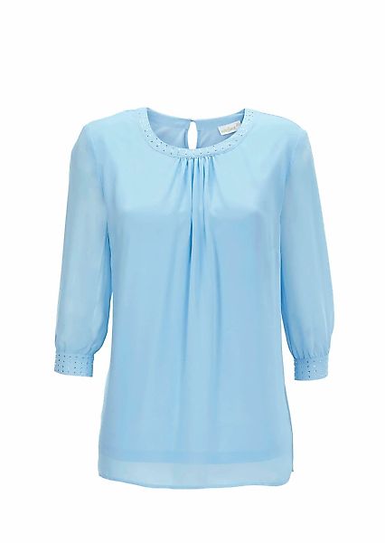 GOLDNER Langarmbluse "Bluse aus leichtem Chiffon mit Glitzersteinen" Ohne günstig online kaufen