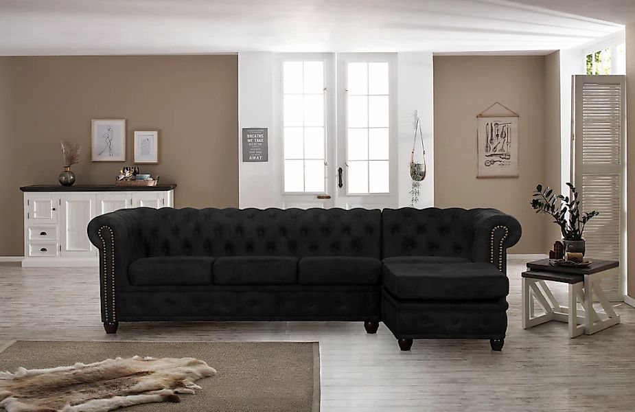 Home affaire Chesterfield-Sofa "Rysum L-Form", Chesterfield-Optik mit Ottom günstig online kaufen