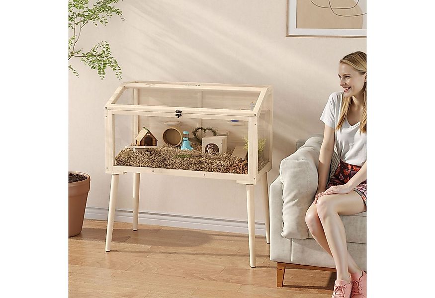 PawHut Kleintierkäfig Kleintierstall mit Zubehör, Wasserflasche, für Hamste günstig online kaufen