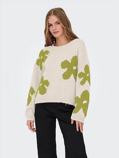 ONLY Strickpullover ONLBOOTLE LIFE LS FLOWER O-NECK KNT günstig online kaufen