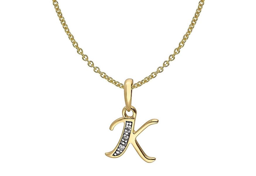 trendor Kette mit Anhänger Buchstaben-Anhänger K Gold 333/8K mit vergoldete günstig online kaufen