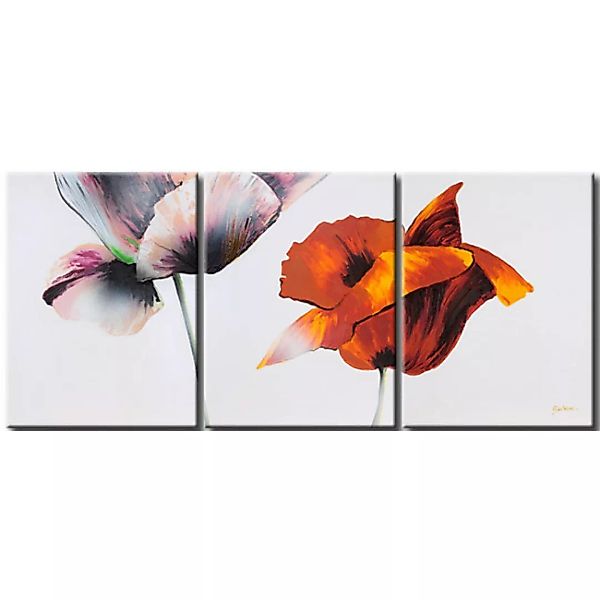 Leinwandbild Einsame Mohnblumen - Komposition mit Blumen in verschiedenen F günstig online kaufen