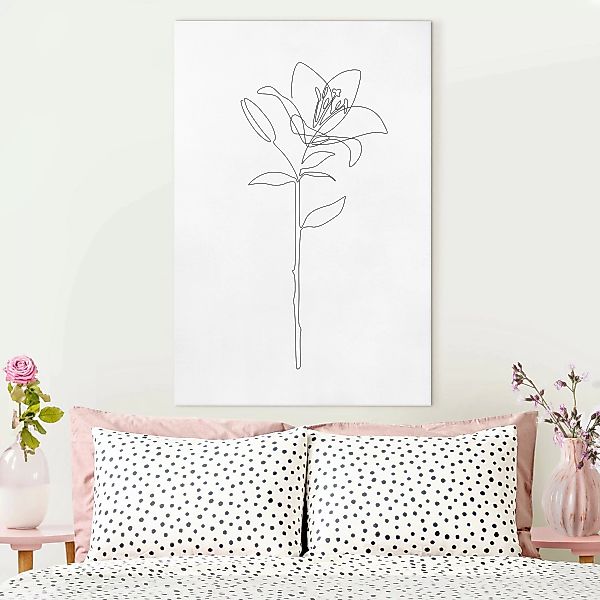 Leinwandbild Line Art Blumen - Lilie günstig online kaufen
