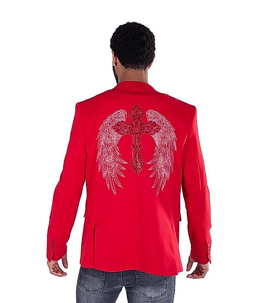 Denim Distriqt Sakko Extravagantes Herren Slim Fit Sakko Rot 46 günstig online kaufen