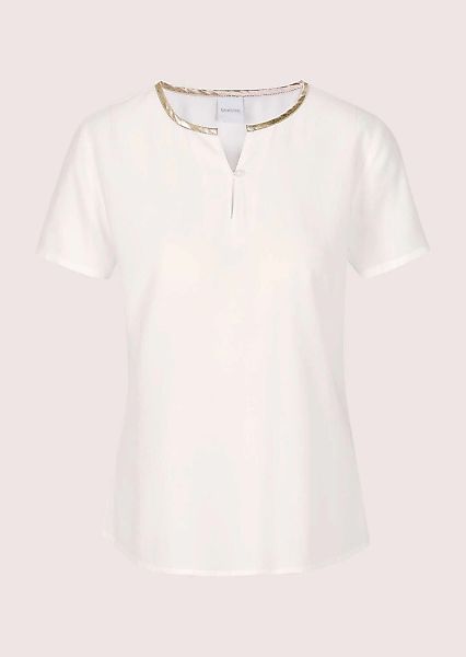 MADELEINE Kurzarmbluse "Blusenshirt Schlupfbluse mit Kontrastpaspel" Paspel günstig online kaufen