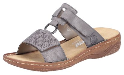 Rieker Pantolette Sommerschuh, Schlappen, Urlaubschuh, Klettschuh mit Perfo günstig online kaufen