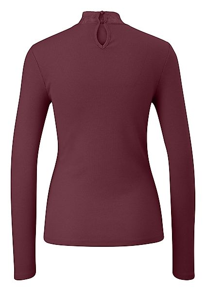 QS Langarmshirt Rippshirt mit Spitzeneinsatz und günstig online kaufen