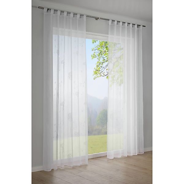 Bennetti Schlaufenschal Voile-Flock Weiß 140 x 245 cm günstig online kaufen