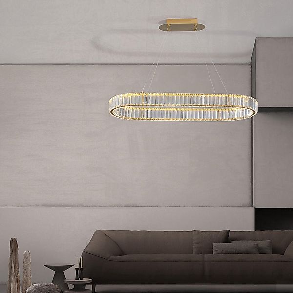 LED Pendelleuchte Aurelia in Gold und Transparent 48W 4505lm günstig online kaufen