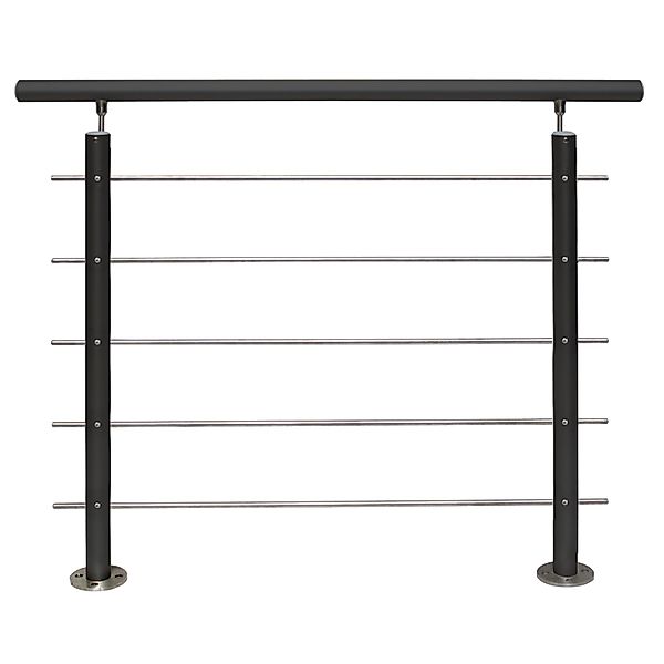 Treba Geländer-Set AB10 Bodenmontage 150 cm Aluminium Anthrazit günstig online kaufen